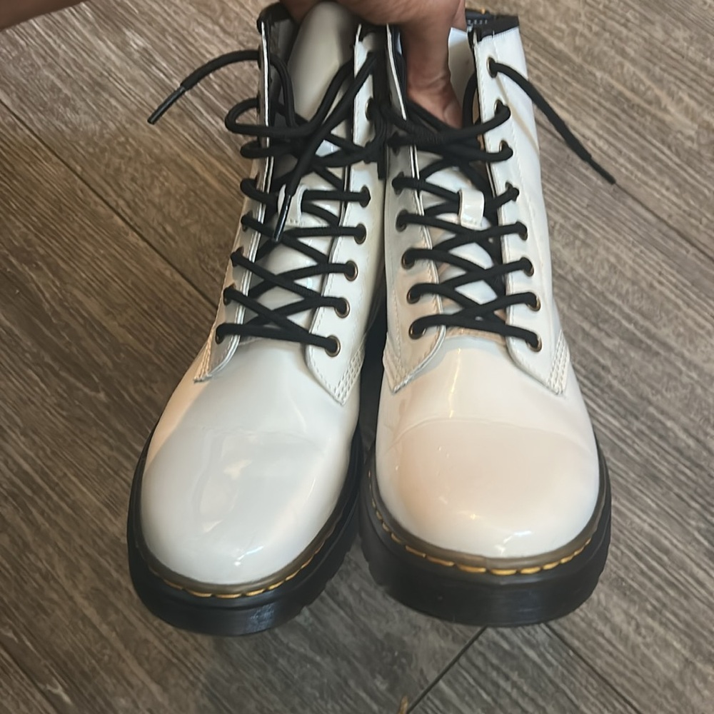 Dr. Martens White Combat Boots - Picture 2 of 12
